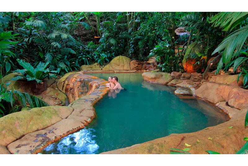 Thermal spring experience near Arenal volcano in Costa Rica